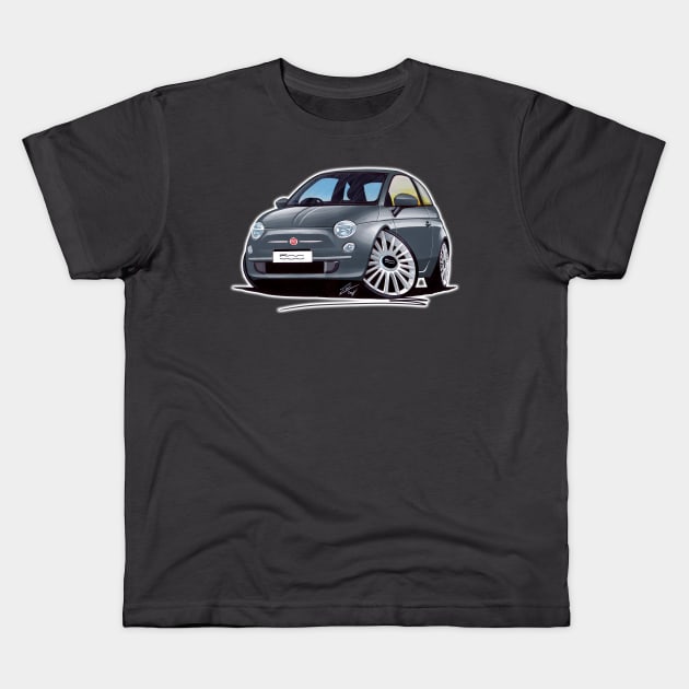 Fiat 500 Grey Kids T-Shirt by y30man5